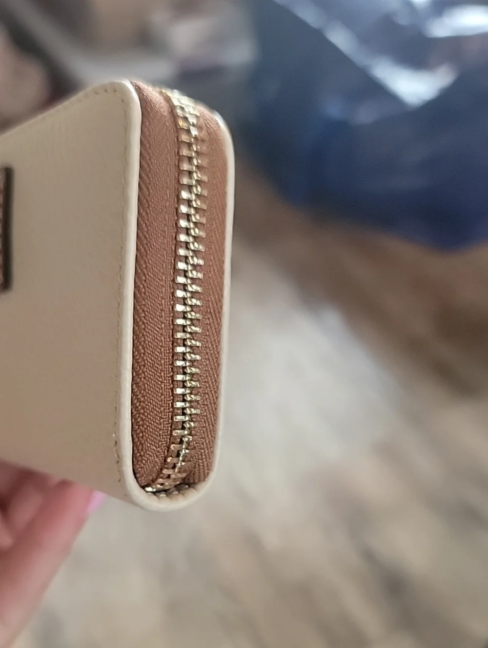 Dooney & Bourke  Pebbled Leather Zip-Around Wallet In Bone